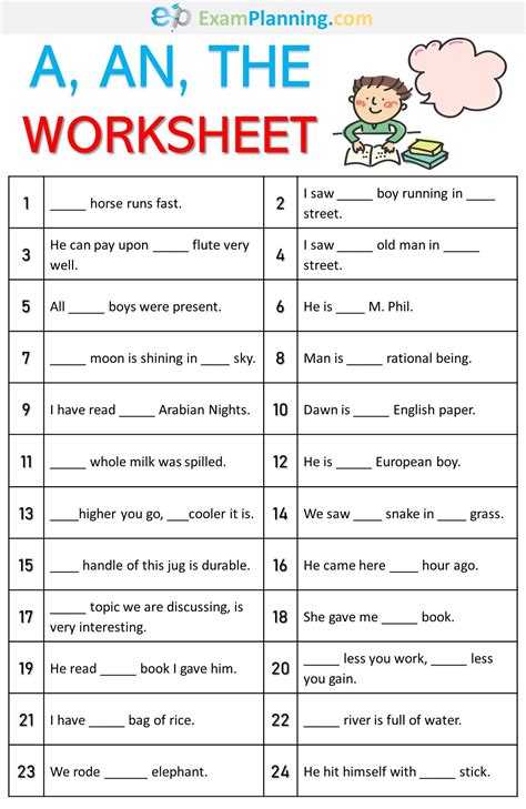 English Grammar Printable Worksheets