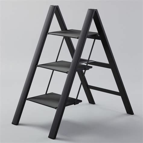 3 Grip Step Lightweight Aluminum Folding Ladder With Ultraslim Profile
