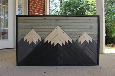 Mountain Wood Art,Mountain Range,Modern Wood Art,Wood Wall Art,Geometric Wood Art,Reclaimed Wood 