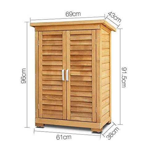 All Weather Portable Wooden Outdoor Garden Cabinet Shed Shelf Cupboard