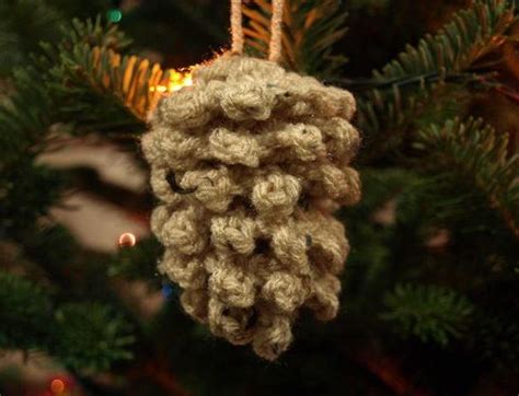Crocheted Pine Cone Diy Ornament