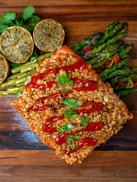 Sriracha Peanut Crusted Salmon Grilling 24x7