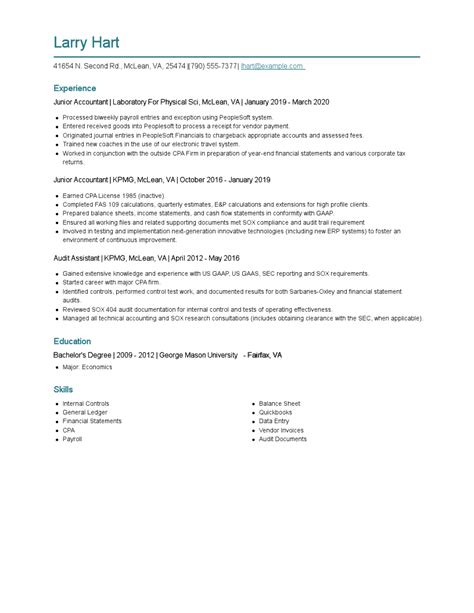 Junior Accountant Resume Examples And Tips Zippia