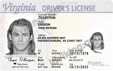 Virginia Va Drivers License Psd Template Download Idviking Best