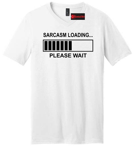 Sarcasm Loading Funny Mens V Neck T Shirt Computer Geek