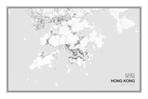 Map Of Hong Kong Etsy