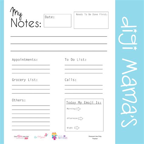 1,092 planner and organizer refill pages you can download and print. 5 Best Images of Free Printable Planner Notes Page ...