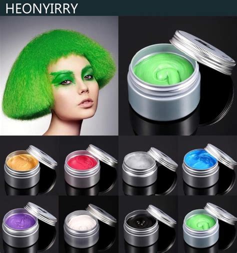 120g Unisex Hair Color Wax Mud Hair Dye Molding Hair Styling Coloring Paste Grandma Grey Green