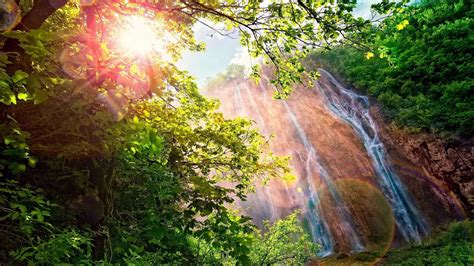 Bright Mountain Waterfall Hd Wallpapers Beautiful Images Nature