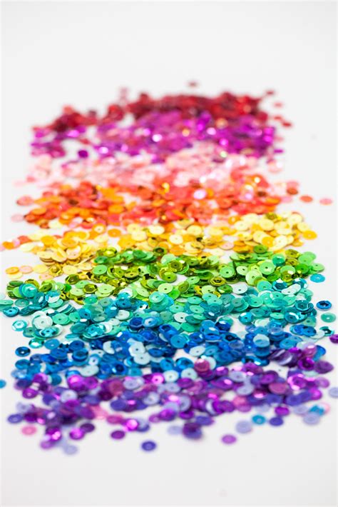 Rainbow Sequins By Doodlebug Glam And Glitter Rainbow Scrapbookcom