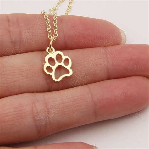 Dog Paw Print Necklace Dainty Pendant Puppy Paw Print Lover Memorial