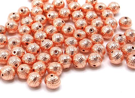 Spacer Beads Copper Color Faceted Round Acrylic Loose Beads Sold