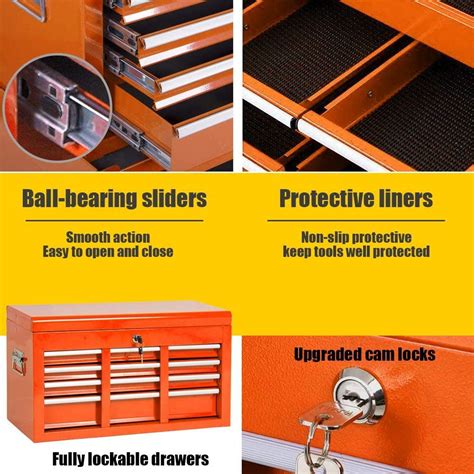 8 Drawer High Capacity Rolling Tool Chest Removable Box
