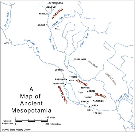 Map Of Ancient Mesopotamia Bible History Online