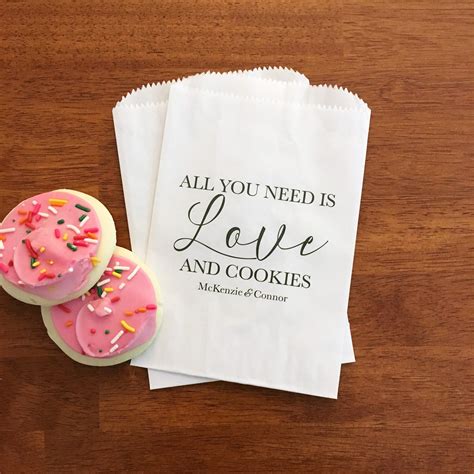 Lined Cookie Bags Wedding Wedding Favor Cookie Bags Etsy Cookie
