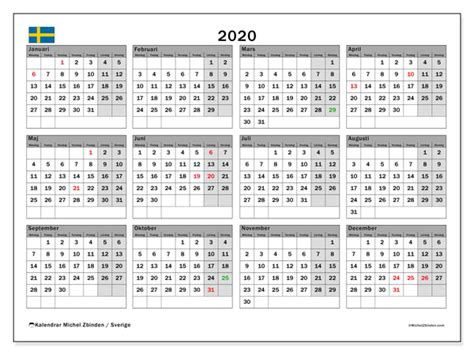 Svensk kalender februari 2020 för enkel utskrift (i bildformat). Kalender 2020, Sverige - Michel Zbinden SV