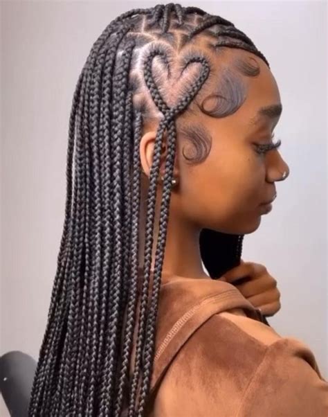 30 Cutest Knotless Braids With Heart Hairstyles Of 2023 Womanly And Modern