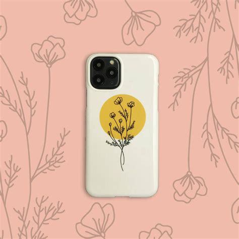 Minimal Line Art Flower Phone Case More Colours By Harper And Blake