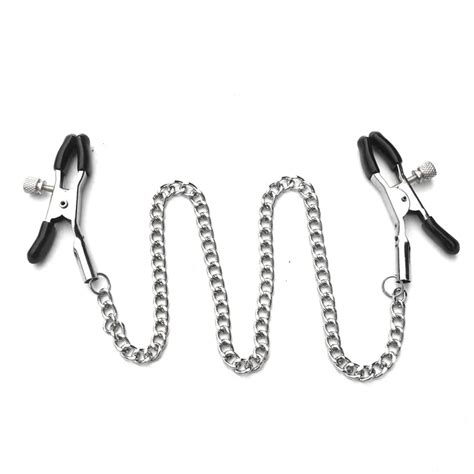 1 pair 30cm metal chains nipple clamps sex toys nipples clips adult games for couples flirt toys