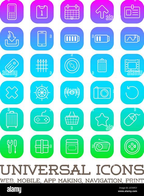 30 Universal Icons Set For All Purposes Web Mobile App Making