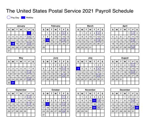 Usps Calendar 2021 Payroll Schedule For Postal Employees