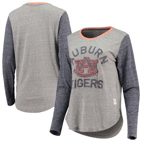 Auburn Tigers Pressbox Womens Ariel Knobi Tri Blend Long Sleeve T