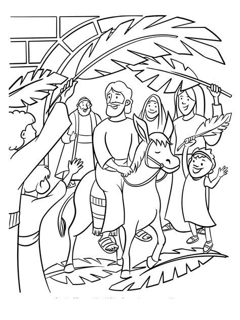 Palm Sunday Coloring Page Free Printable