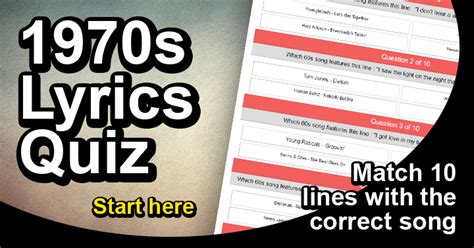 Here's a collection of lyrics to live by from men's health magazine. 70s Lyrics Song Quiz