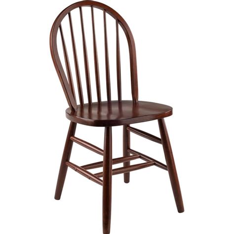Winsome Windsor Solid Wood Spindle Back Dining Side Chair In Walnut