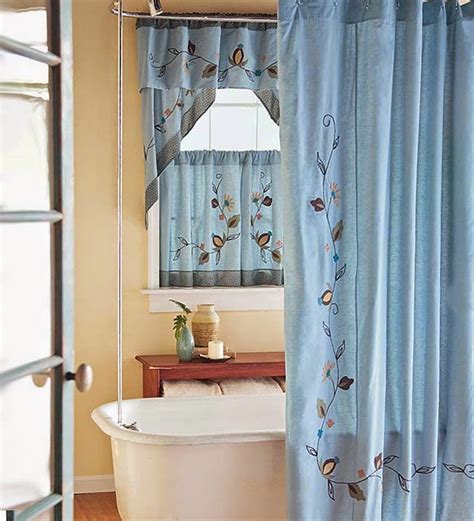 Buy top selling products like fabric bath light filtering window curtain panel pair (single) and samantha sheer window curtain tier pairs in ecru. Curtain Ideas: Shower curtains with matching window curtains