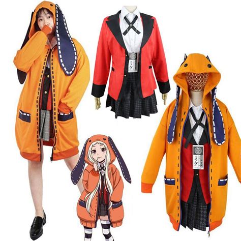 This cosplay costume is composed of red vest, white shirt, short skirt, hand strap*2, bandage*2, stockings. Anime Kakegurui Cosplay Costume Figure Yomotsuki runa ...