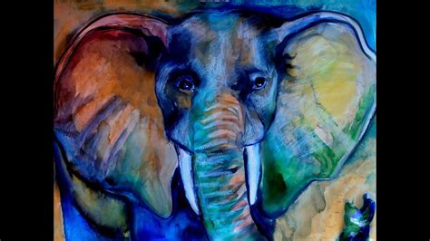 Speed Painting Watercolor Free Form Elephant Youtube