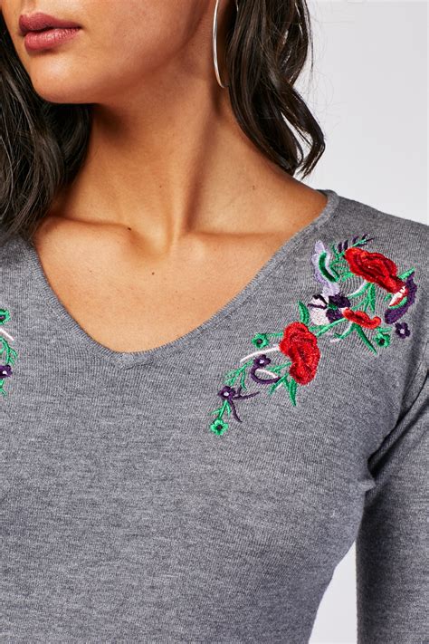 Ada E Silva Top 15 Lessons About Knit Sweater With Floral Embroidery