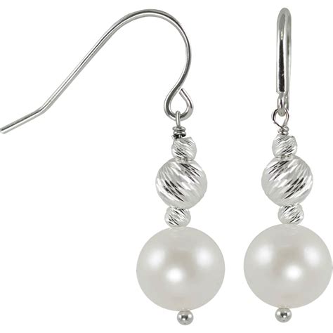 Sterling Silver 8 8 5mm Freshwater Cultured Pearl And Brilliance Bead