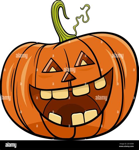 Cartoon Illustration Of Halloween Jack O Lantern Pumpkin Character
