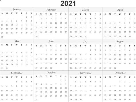 2021 Julian Date Calendar Printable Blank Calendar Template