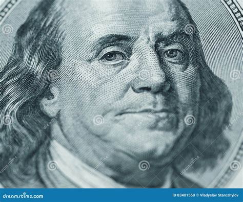 Benjamin Franklin S Portrait On One Hundred Dollar Bill Stock Photo