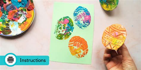 Handmade Easter Card Craft Easter Egg Printing Twinkl