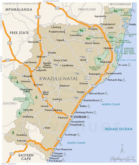 Kwazulu Natal Regional Map