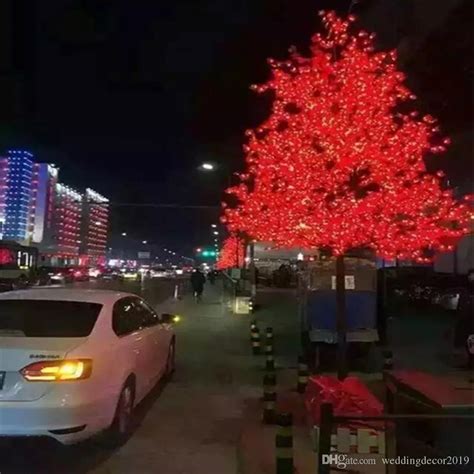 Led cherry blossom solar tree light. Outdoor LED Artificial Cherry Blossom Tree Light Christmas ...