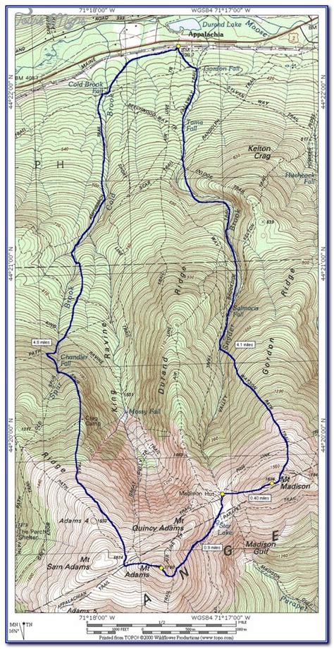 White Mountains Trail Map Pdf Maine Guide Supply National