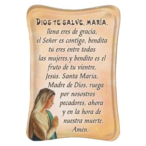 Check spelling or type a new query. Hail Mary Mini Standing Plaque Spanish cm.7x10 - 3"x4 ...
