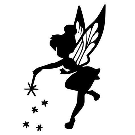 Tinkerbell Black And White Bell Die Cut Vinyl Decal Pv7 Wikiclipart