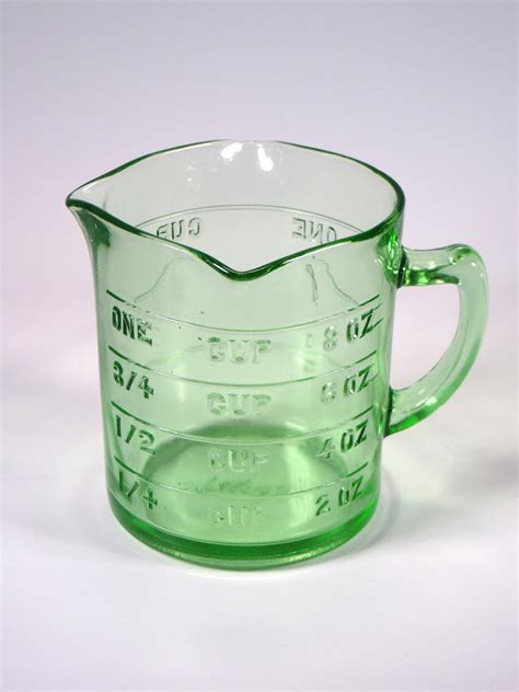 Antique Kellogg S Green Depression Glass Measuring Cup Antique