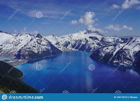 Snow Mountains Lake Landscape Turquoise Coloured Lake In Garibaldi