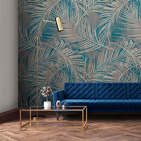 Mural Palm Fever Blue Natty And Polly Wallpaper Australia