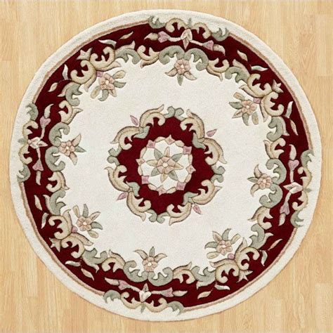 Red & gold short salomones_6x58. Update your home with this Royal Jewel JEW04 Cream Red Circle Traditional Rug made from wool in ...