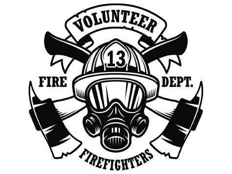 Firefighter Logo Firefighting Rescue Volunteer Axe Hydrant Etsy