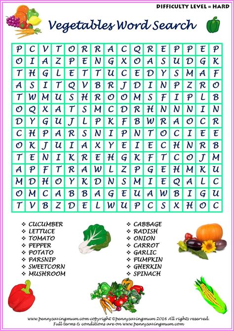 Vegetable Word Search Printable Vegetarian Foody S Sexiz Pix