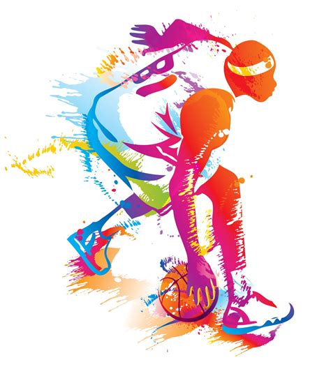 Basketball Player Vector Illustration Basketball Painting